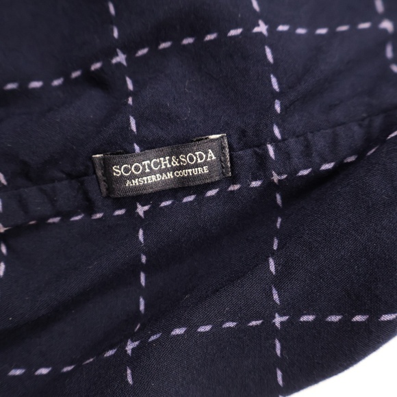 Scotch & Soda Amsterdam Couture Blue Windowpane Blouse Medium - Picture 6 of 11